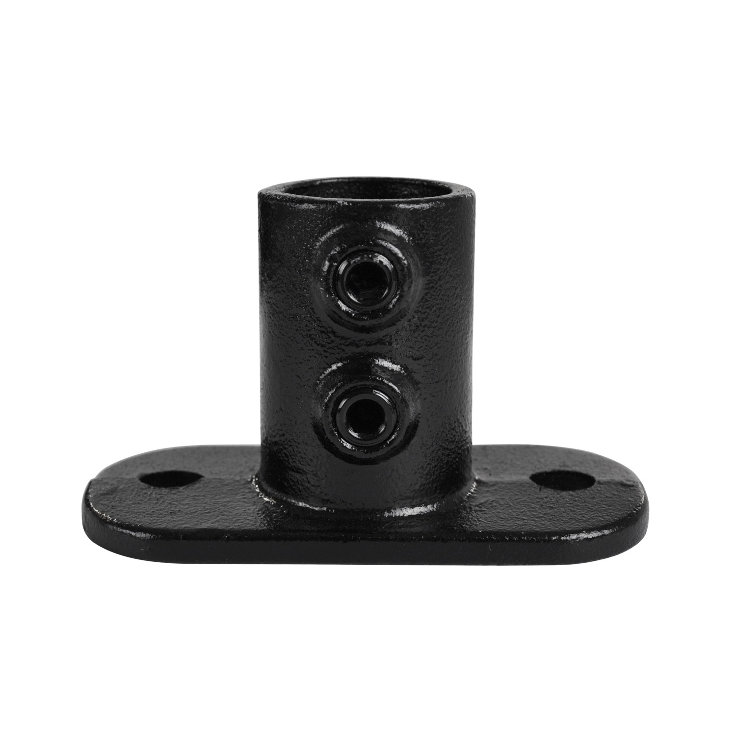 Bild von Rohrverbinder Fussplatte Oval - Typ 12D - 42,4 mm (Schwarz)
