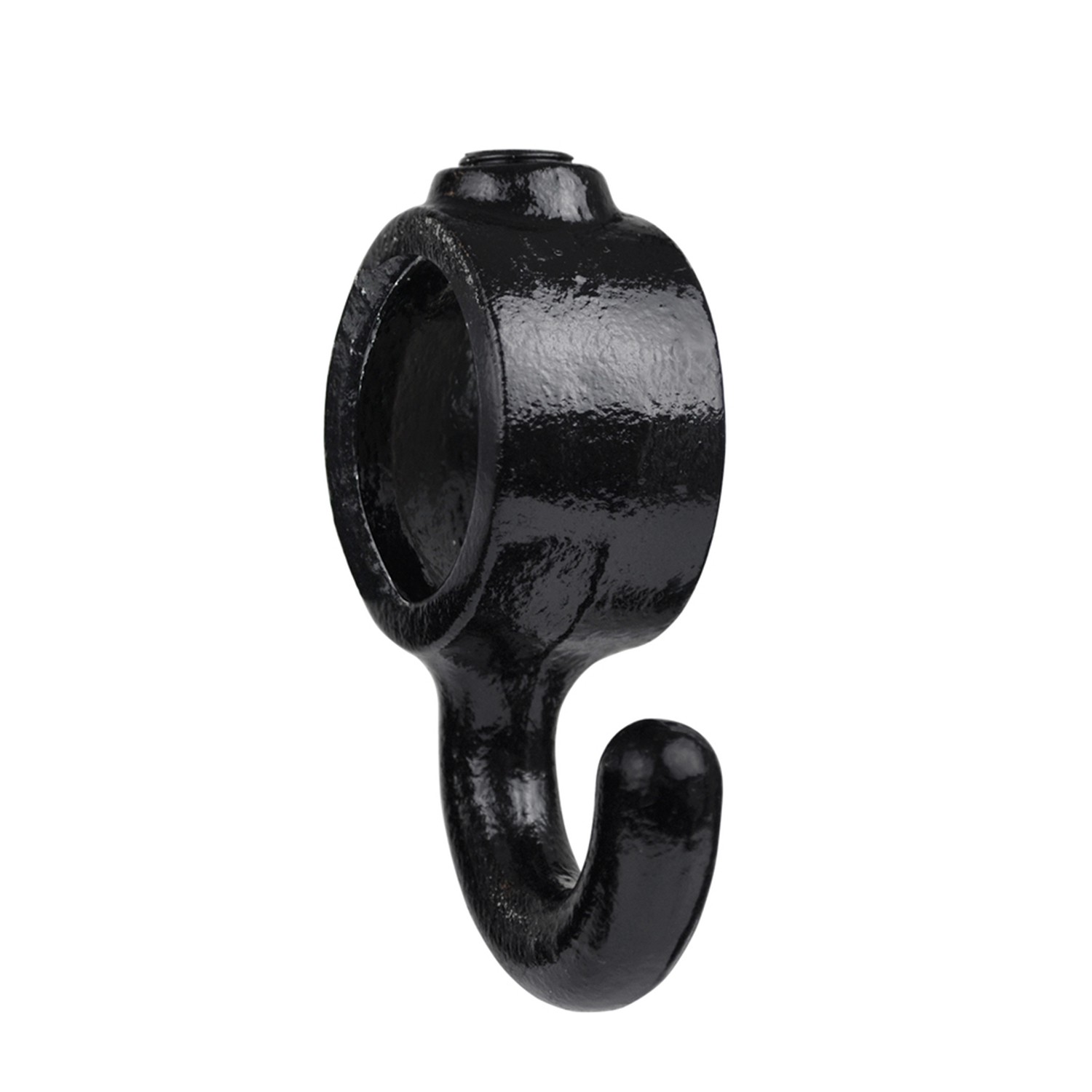Bild von Rohrverbinder Stellring mit Haken. Haken 90° schmal - Typ 64D - 42,4 mm (Schwarz)