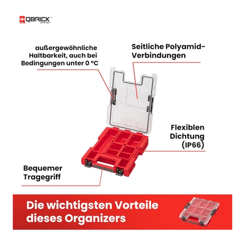 Bild von QBRICK SYSTEM Werkzeugkoffer ONE Organizer M RED ULTRA HD
