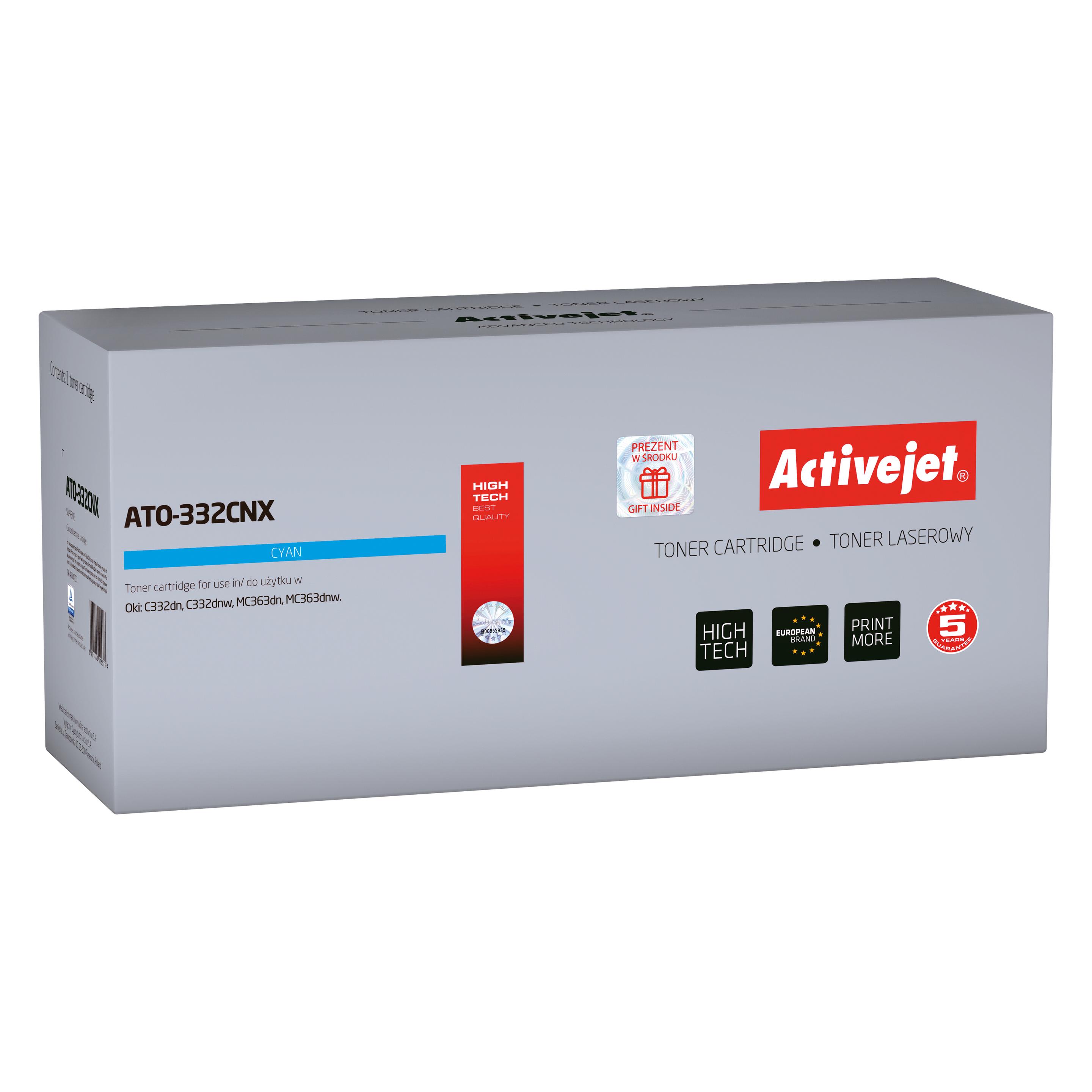 Bild von Activejet, Toner, ATO-332CNX toner replacement OKI 46508711 Compatible page yield 3000 pages - Kom (C)