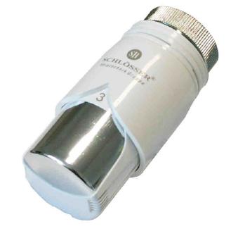 Bild von Schlösser Thermostatkopf Diamant Plus M30 x 1,5 Heimeier weiß/chrom 6001 00011
