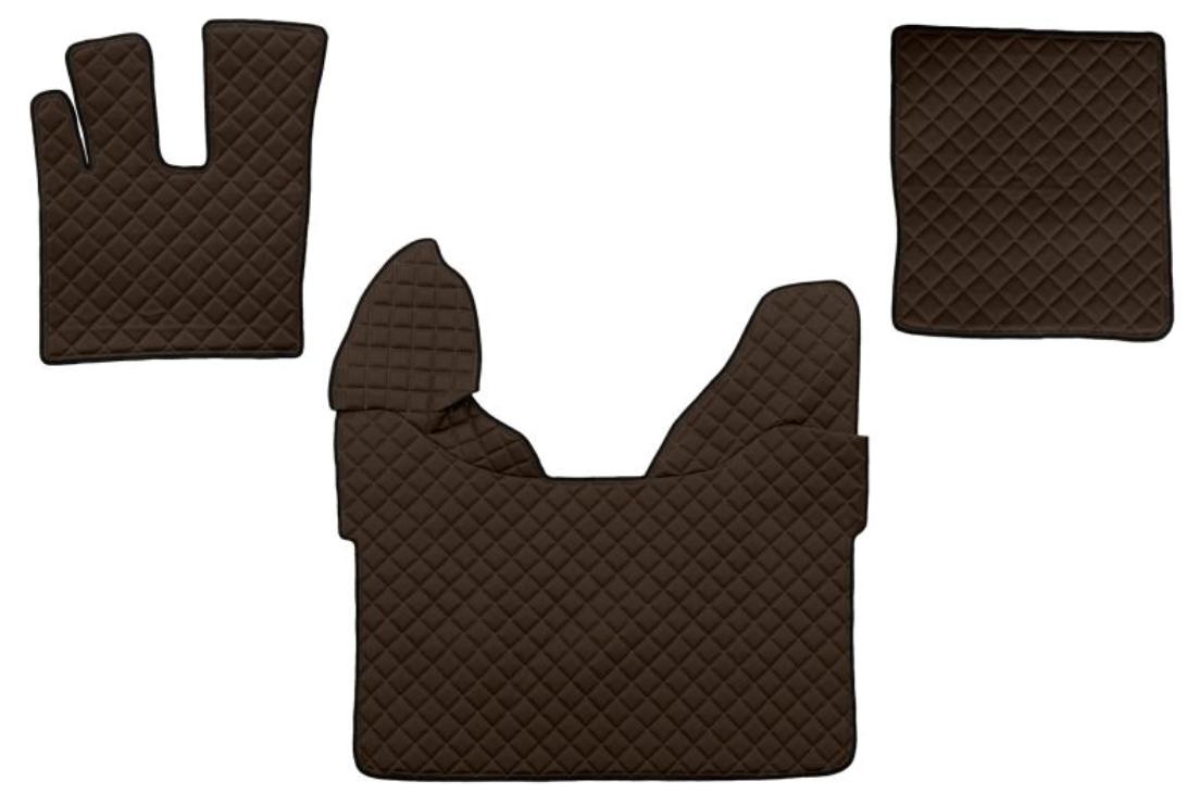 Bild von F-CORE FL25 BROWN Fußmattensatz Autofußmatten Eco-Leder vorne 3 braun