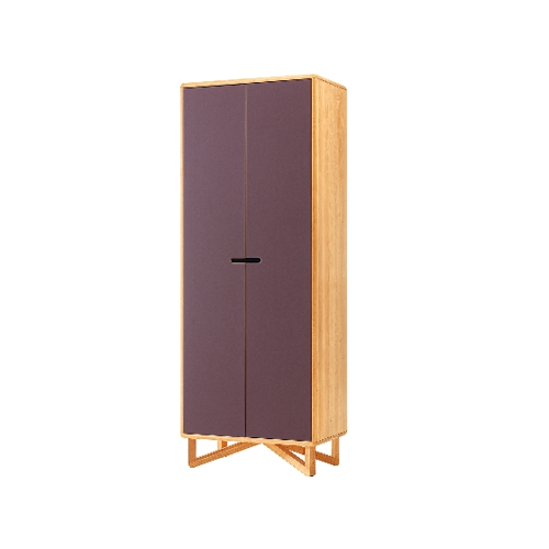 Bild von Kleiderschrank ERLENNEST aus Erlenholz, burgund H 195 x B 75 x T 45 cm