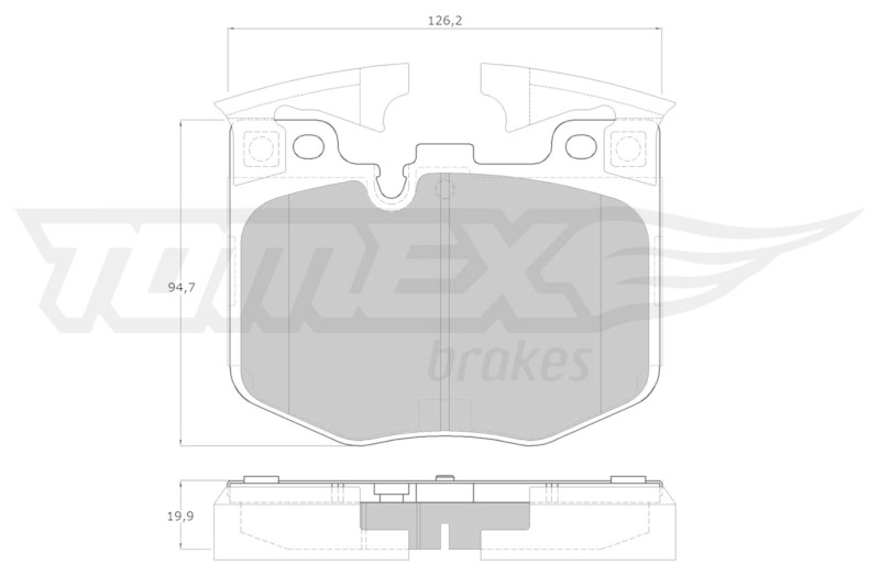 Bild von TOMEX brakes TX 19-86 Bremsbelagsatz Bremsbeläge, Bremsklötze, Bremssteine Vorderachse für Verschleißwarnanzeiger vorbereitet mit Ausgleichsgewichten
