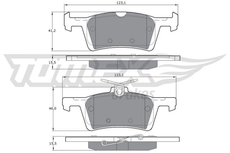 Bild von TOMEX brakes TX 17-02 Bremsbelagsatz Bremsbeläge, Bremsklötze, Bremssteine Hinterachse PEUGEOT: 308 II Hatchback, 308 SW 2