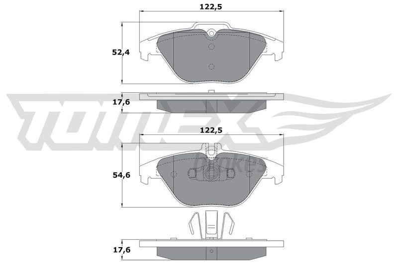 Bild von TOMEX brakes TX 17-39 Bremsbelagsatz Bremsbeläge, Bremsklötze, Bremssteine Hinterachse für Verschleißwarnanzeiger vorbereitet