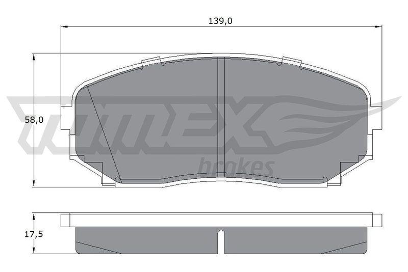 Bild von TOMEX brakes TX 17-42 Bremsbelagsatz Bremsbeläge, Bremsklötze, Bremssteine Vorderachse mit akustischer Verschleißwarnung mit Zubehör MAZDA: CX-5 II