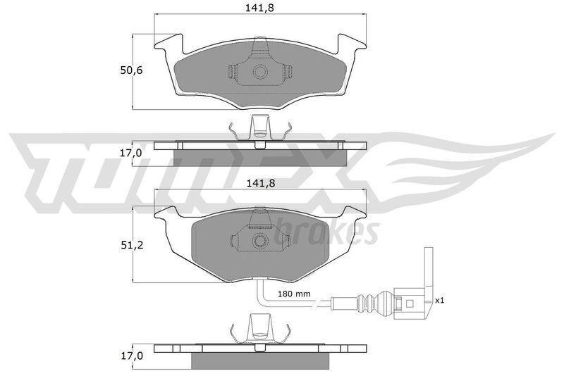 Bild von TOMEX brakes TX 14-78 Bremsbelagsatz Bremsbeläge, Bremsklötze, Bremssteine Vorderachse inkl. Verschleißwarnkontakt SKODA: Fabia 2, Fabia 1 Combi