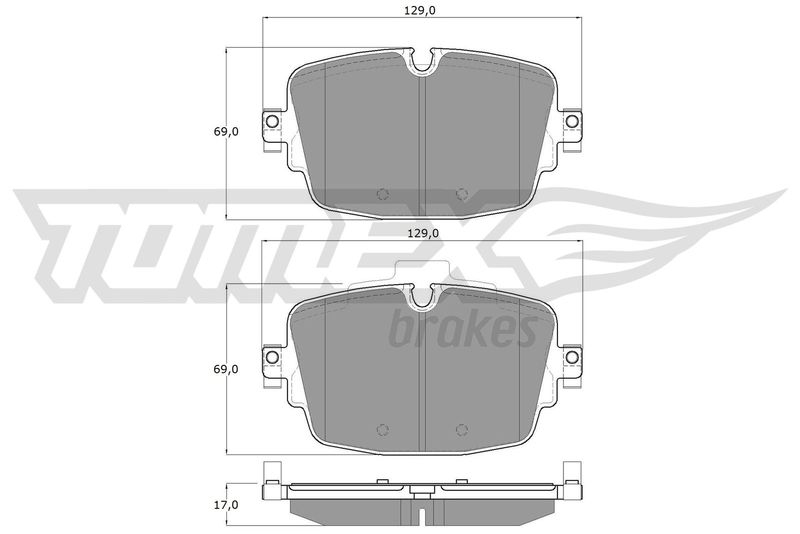 Bild von TOMEX brakes TX 16-13 Bremsbelagsatz Bremsbeläge, Bremsklötze, Bremssteine Hinterachse AUDI: A6 C8 Avant, Q7, A6 C8 Saloon, VOLKSWAGEN: Phaeton
