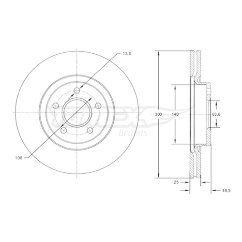 Bild von TOMEX Brakes Bremsscheibe TX71-77