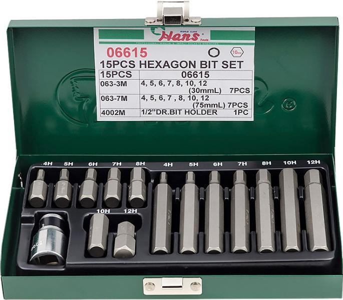 Bild von HANS 06615 Schrauberbit-Satz 15 Metallwerkzeugkiste