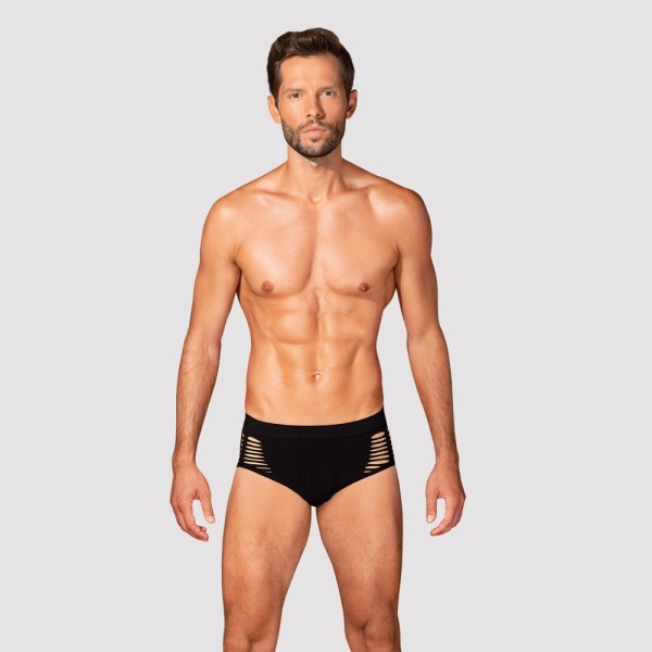 Bild von Obsessive Slip Männer-Slip mit Cut-outs - schwarz (1-St) Netz