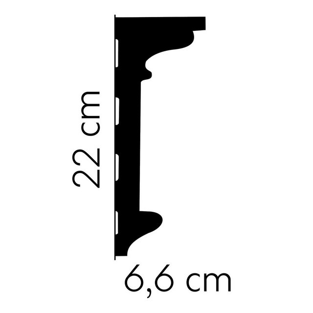 Bild von Mardom Zierleiste Wandleiste MDD315 Profoam 66 x 220 x 2000 mm Weiß Dekorleiste, Kleben, Polyurethan