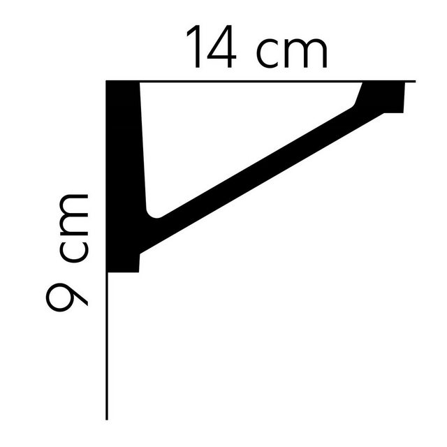 Bild von Mardom Deckenleiste MDB131 Profoam 140 x 90 x 2000 mm Weiß Stuckleiste, Kleben, Polyurethan
