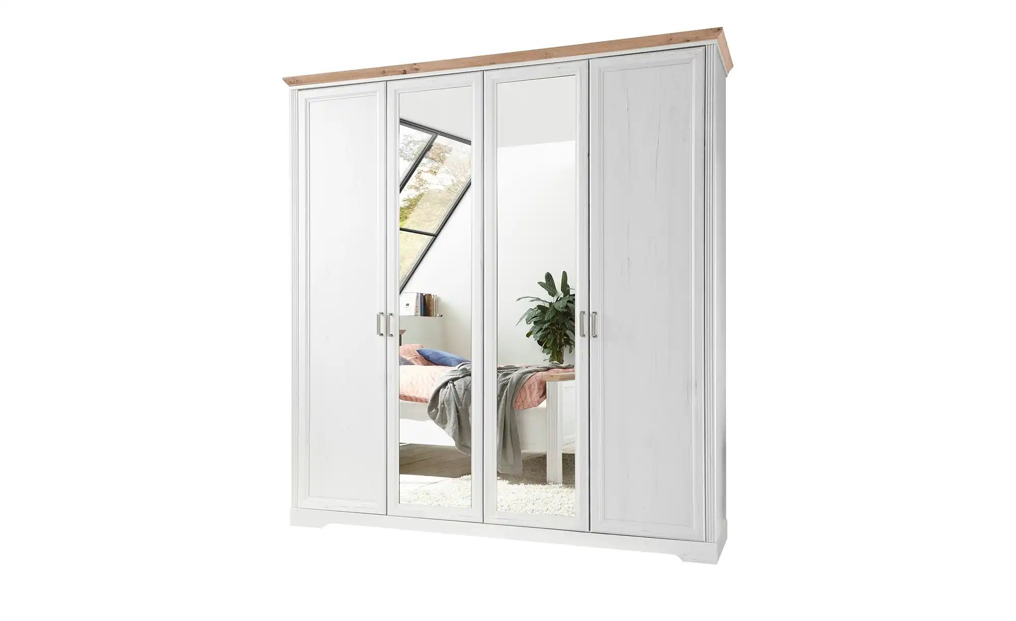 Bild von Drehtürenschrank  Varese ¦ weiß ¦ Maße (cm): B: 214 H: 220 T: 64 Schränke > Kleiderschränke > Drehtürenschränke - Höffner