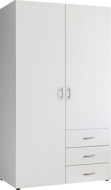 Bild von Schlafkontor Drehtürenschrank Harry Schlafzimmerschrank Bestseller in weiß Kleiderschrank Garderobe mit 3 Schubkästen, in 2 Breiten