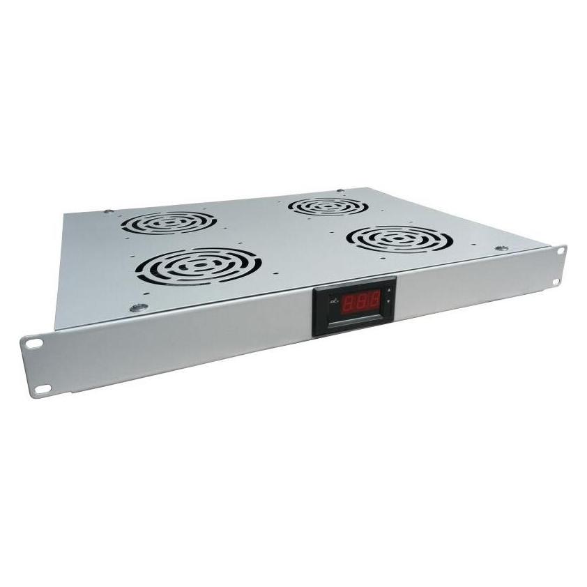 Bild von Alantec SA-F-1U-4-T-S Lüftungspanel mit Thermostat 19  1U  4 Lüfter  grau, Serverschrank Zubehör, Grau