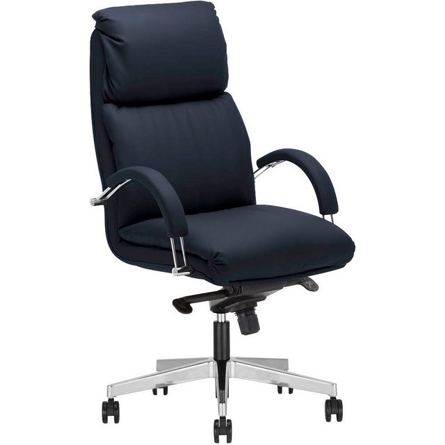 Bild von Nowy Styl Chefsessel 1 Stuhl Bürostuhl Nadir Steel - Kunstleder blau/Gestell alu