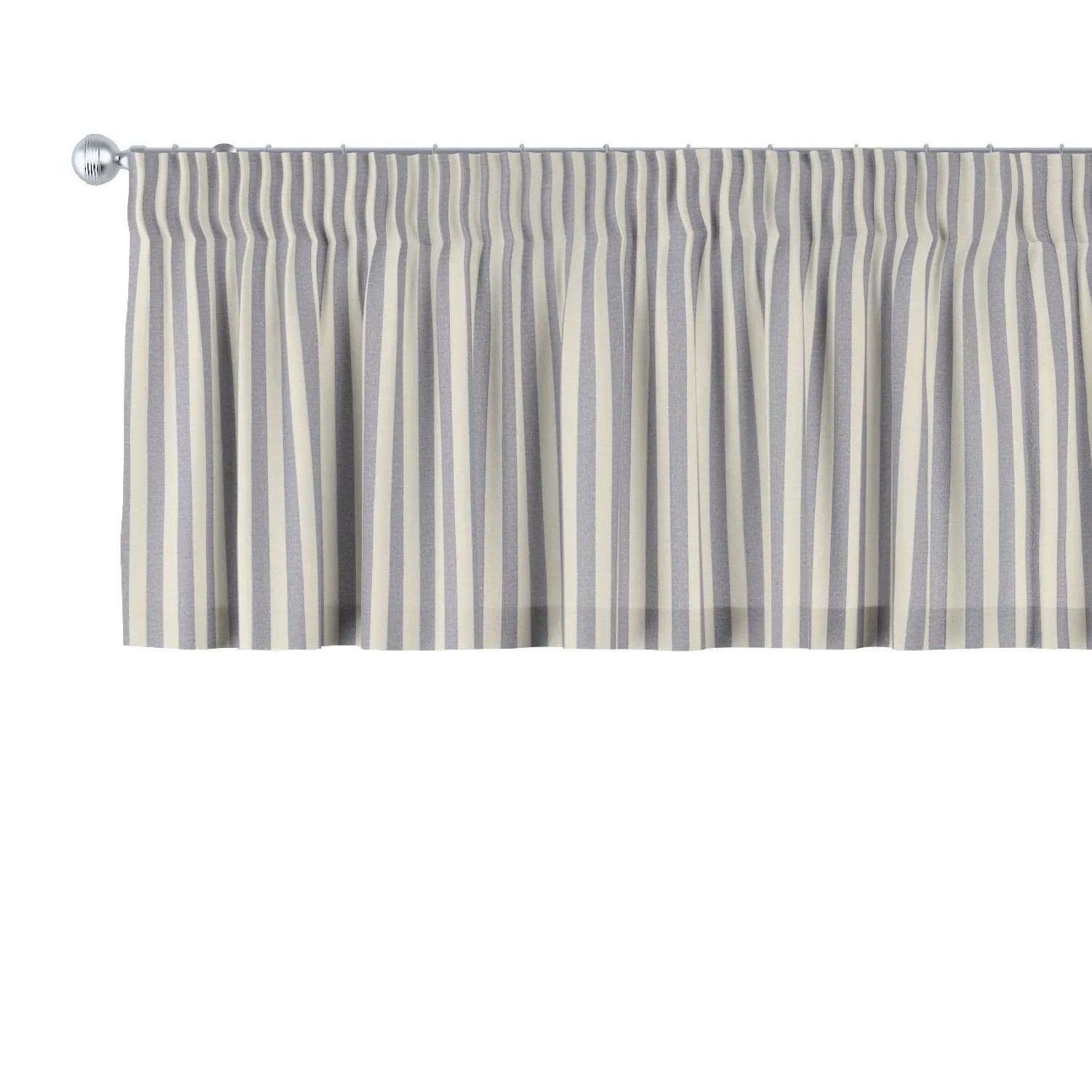Bild von Dekoria Kurzgardine mit Kräuselband aus Stoffkollektion Quadro in Marineblau-Ecru in 260 x 40 cm