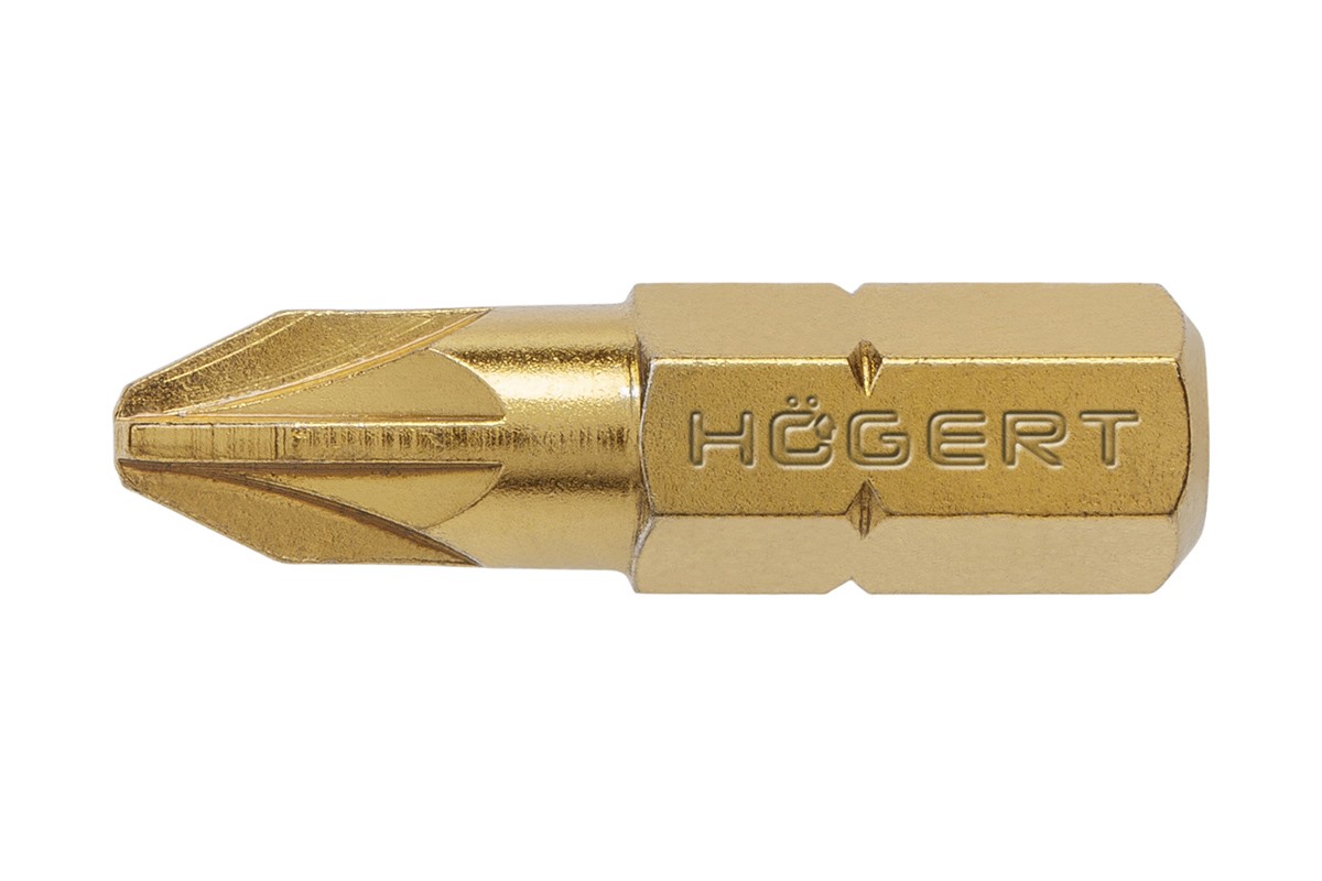 Bild von Högert Pozidriv PZ Bits 25 mm mit Titannitrid Beschichtung, 5 Stück