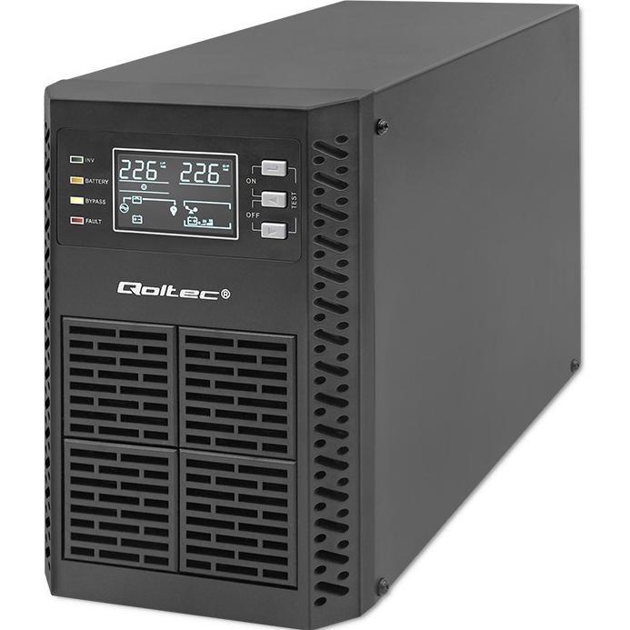 Bild von Qoltec ZASILACZ AWARYJNY UPS 1KVA 1000W POWER FACTOR 1.0 LCD EPO USB ON-LINE (1000 VA, 1000 W, Online-Doppelwandler USV), USV