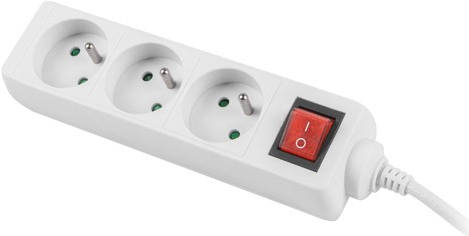 Bild von Lanberg, Steckdosenleiste, PS1-03E-0300-W Verlängerungskabel 3 AC-Ausgänge Indoor (3 x, CEE 7/5, 3 m)