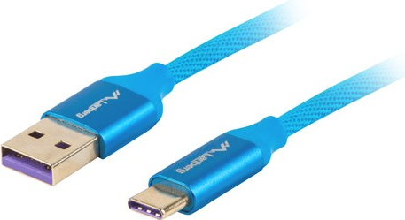 Bild von Kabel Lanberg Premium CA-USBO-21CU-0005-BL (USB 2.0 Typ A - USB 2.0 Typ C, 0,50 m, Farbe blau) (CA-USBO-21CU-0005-BL)