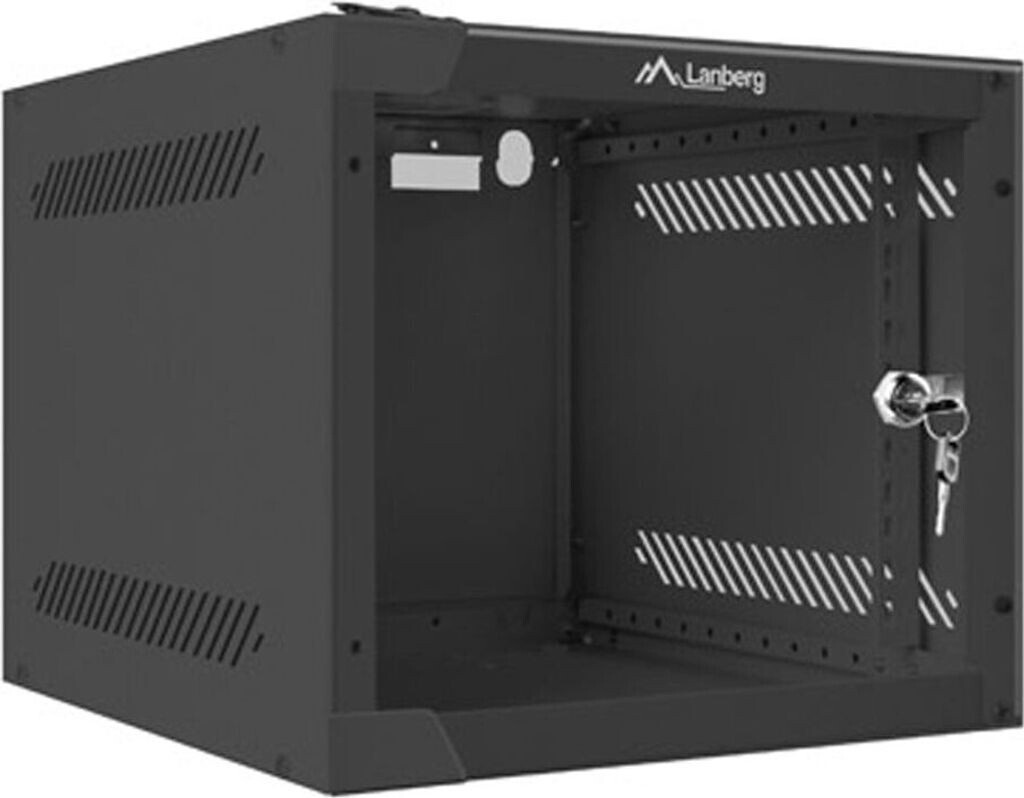 Bild von Lanberg Wandschrank 25,40cm (10") 4U/280X310 Glastür schwarz (WF10-2304-10B)