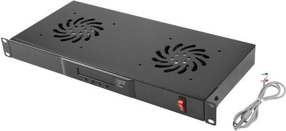 Bild von Lanberg Lüftungspanel 19 mit LCD + Thermostat 230V schwarz (AK-1502-B)
