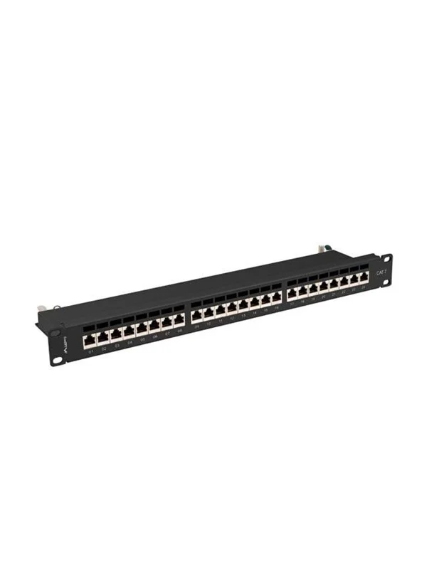 Bild von Lanberg Rangierfeld 24-Port 1U Kat.7 FTP  Schwarz PPS7-1024-B, Server Zubehör, Schwarz