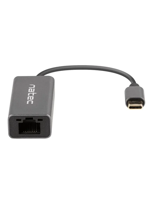 Bild von Genesis NETWORK CARD NATEC CRICKET USB-C 3.1 1X RJ45 1GB ON CABLE (USB-C, 1 Ports), Dockingstation + USB Hub, Schwarz