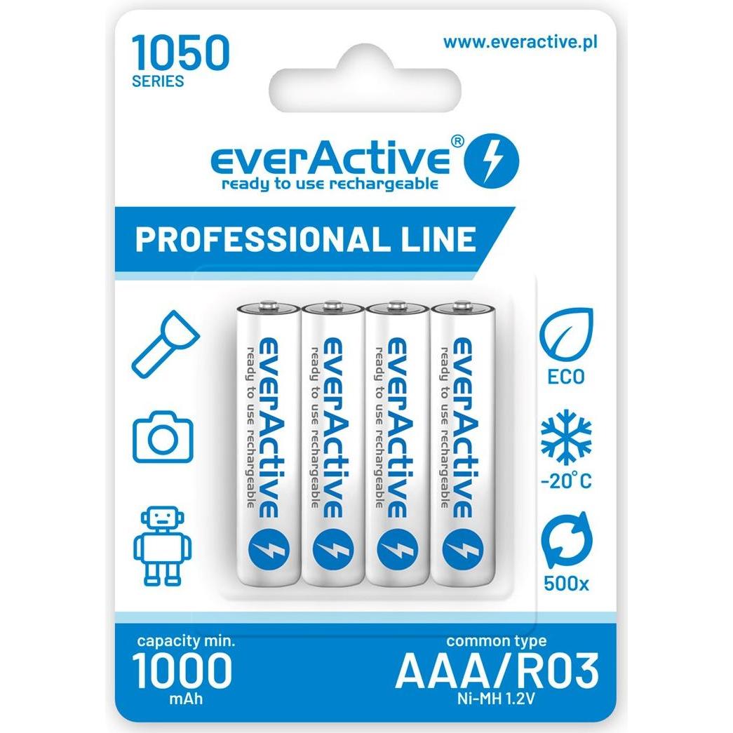 Bild von Everactive EVHRL03-1050 Haushaltsbatterie Wiederaufladbarer Akku AAA Nickel-Metallhydrid (NiMH) (EVHRL03-1050)