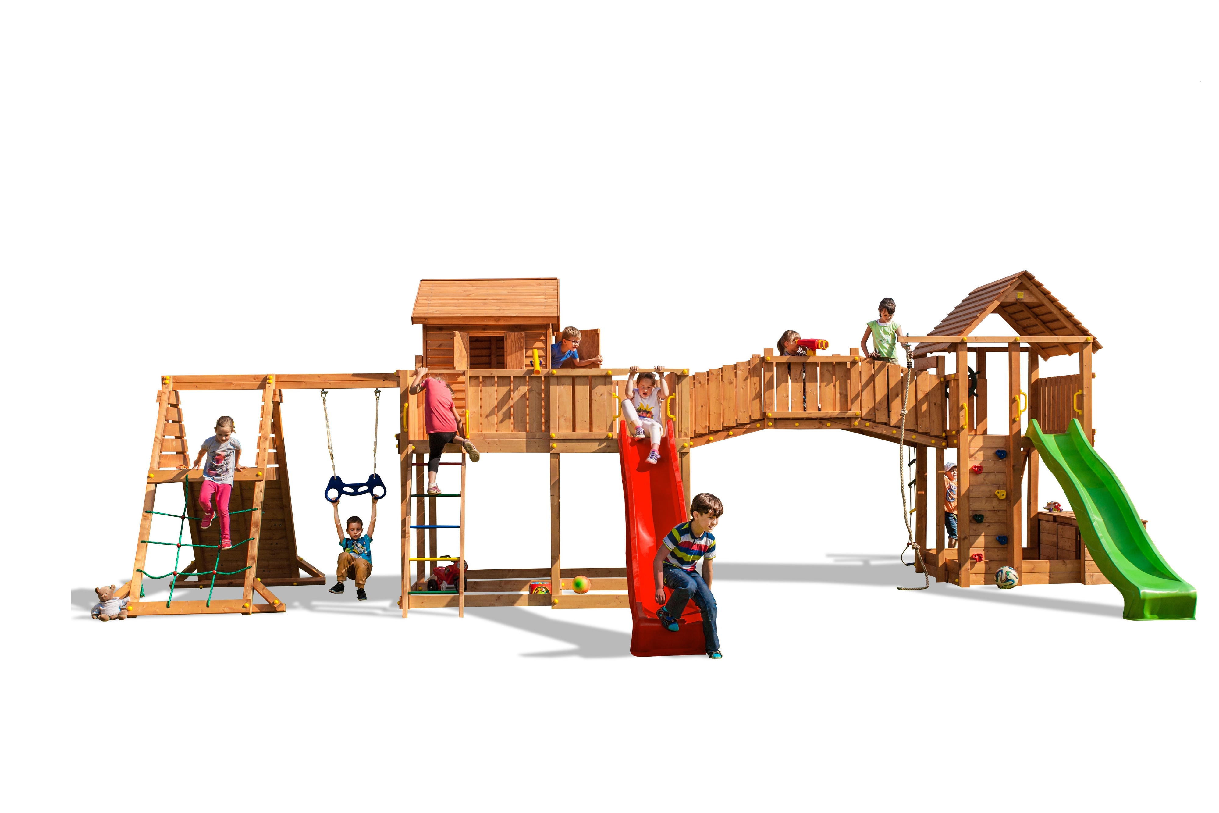 Bild von FUNGOO Spielturm »MAXI SET SPIDER LAND«, mit Schaukel & Rutsche, Klettererweiterung