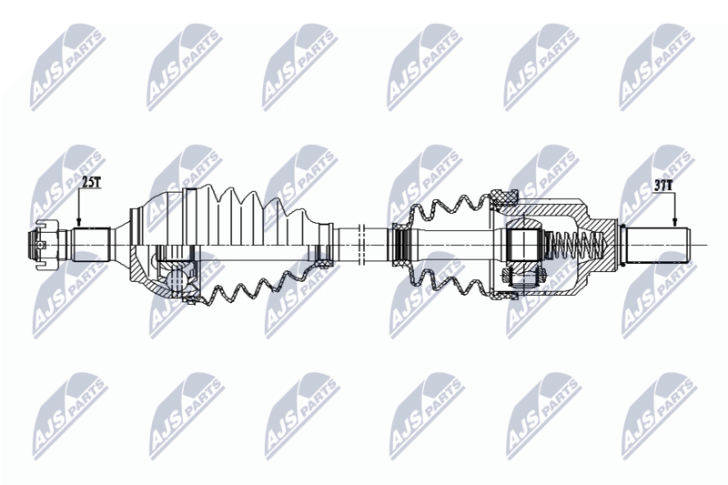 Bild von NTY NPW-CT-077 Antriebswelle Gelenkwelle, Halbachse, Seitenwelle Vorderachse links 600 PEUGEOT: 5008 I, 308 I Hatchback