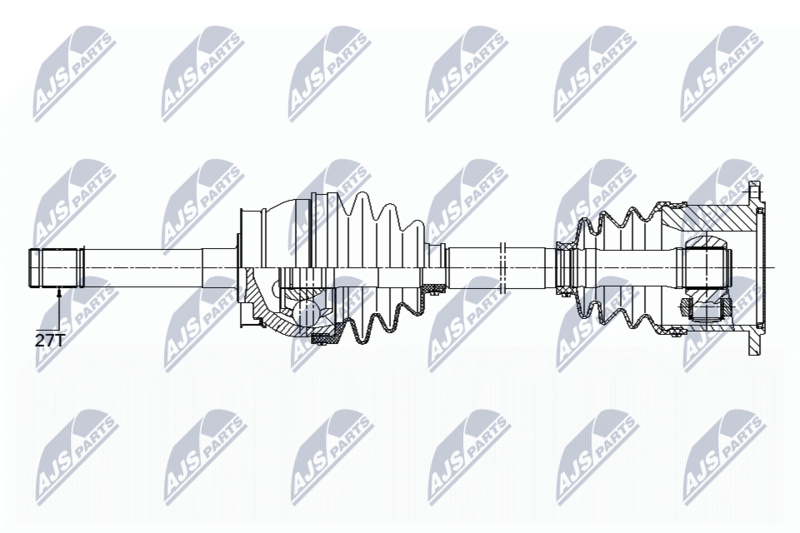 Bild von NTY NPW-NS-084 Antriebswelle Gelenkwelle, Halbachse, Seitenwelle Vorderachse, Vorderachse links, Vorderachse rechts 521 NISSAN: TERRANO 2