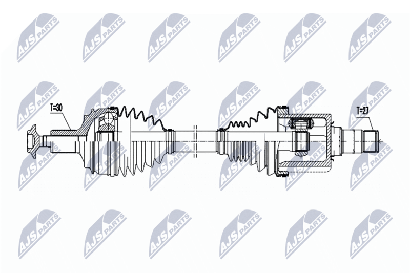 Bild von NTY NPW-ME-063 Antriebswelle Gelenkwelle, Halbachse, Seitenwelle Vorderachse rechts 555 Automatikgetriebe MERCEDES-BENZ: C-Class T-modell