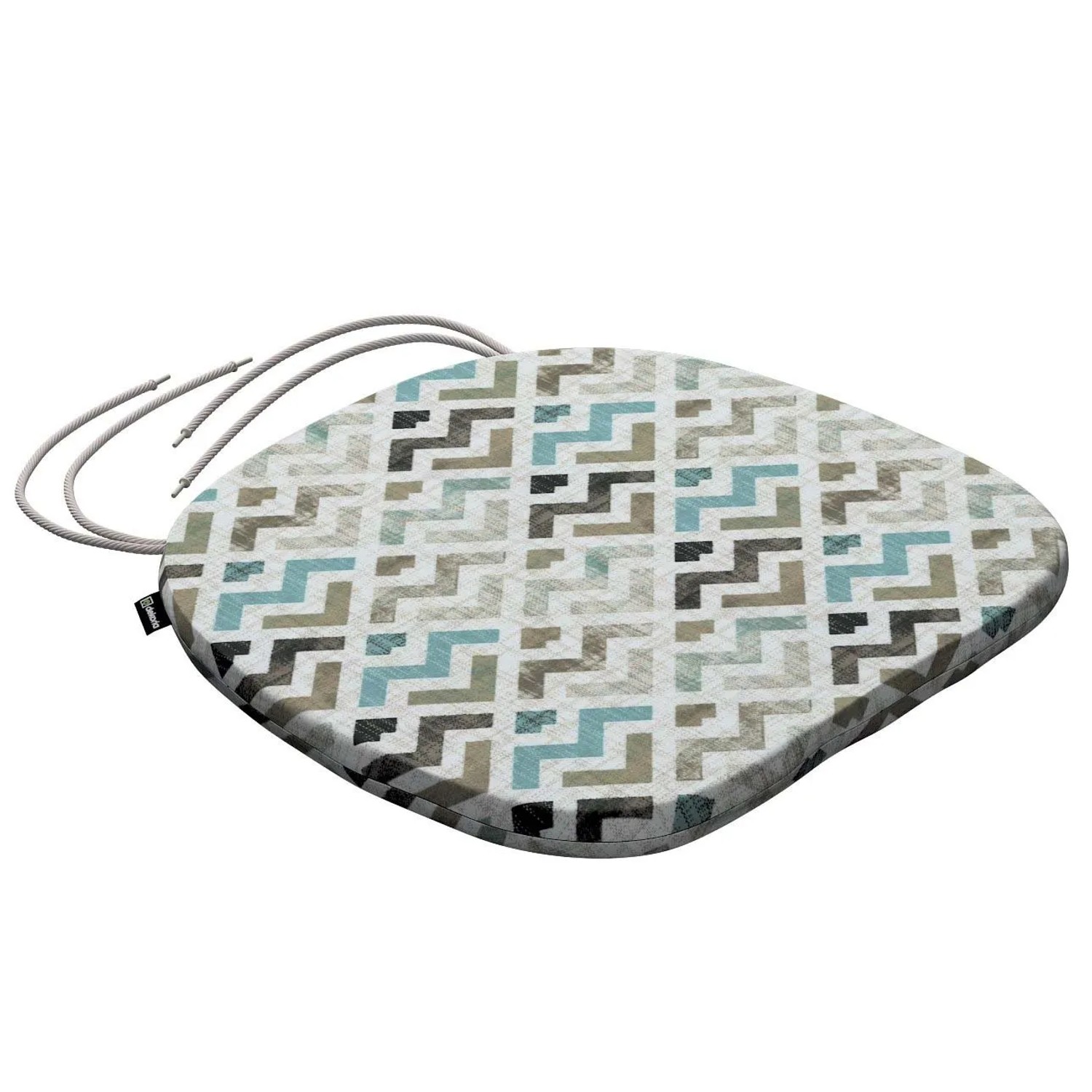 Bild von Dekoria Stuhlkissen Marcus mit Bindeschnur aus Stoffkollektion Modern in Blau-Beige in 40 x 37 x 2,5 cm