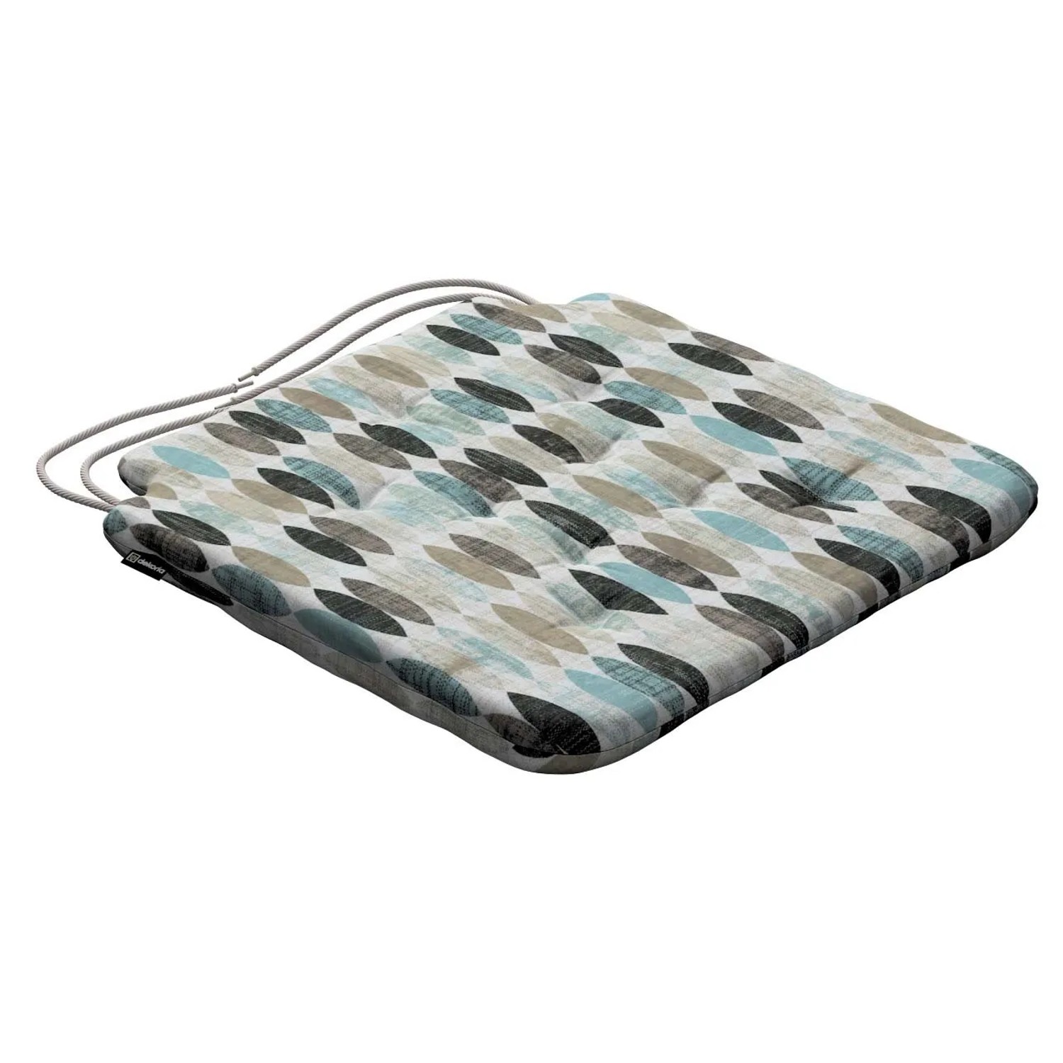 Bild von Dekoria Stuhlkissen Christoph mit Bindeschnur aus Stoffkollektion Modern in Blau-Beige in 42 x 41 x 3,5 cm