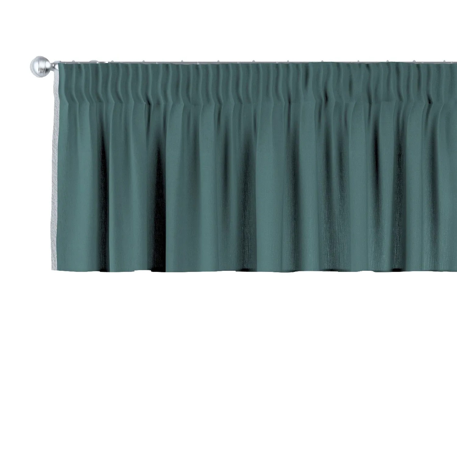 Bild von Dekoria Kurzgardine mit Kräuselband aus Stoffkollektion Leinen in Grün in 390 x 40 cm