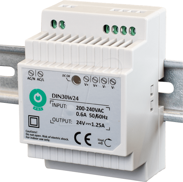 Bild von DIN30W12 - Schaltnetzteil, Hutschiene, 30 W, 12 V, 2,5 A