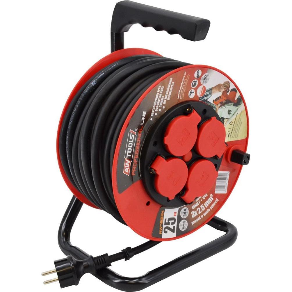 Bild von Awtools, Kabelrolle, PRZEDŁUŻACZ BĘBEN PROFESSIONAL 40m 3x2,5mm 16A / 3680W / IP44 (40 m)