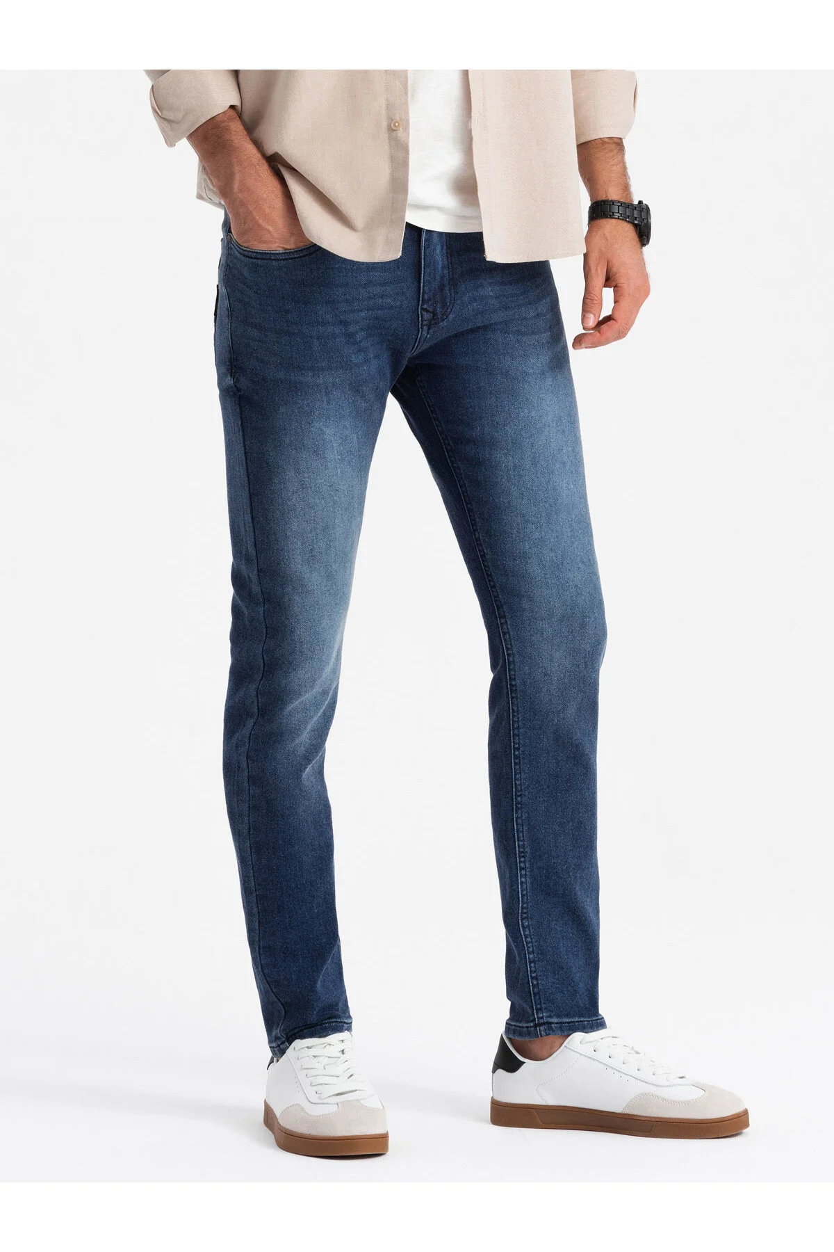 Bild von OMBRE Taillierte Slim Fit Jeanshose Mit Elasthan Blau V1 S für Herren - 2XL