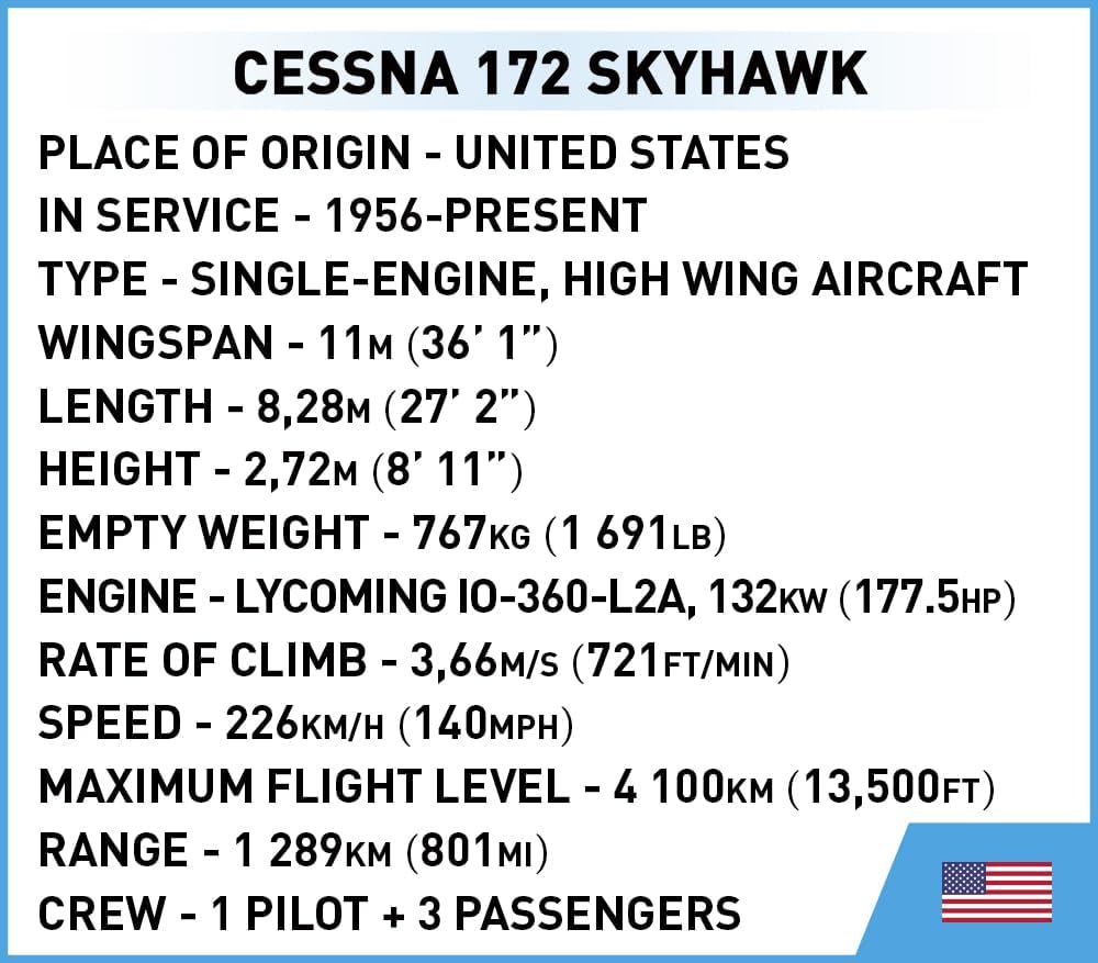 Bild von COBI COBI Cessna 172 Skyhawk, Konstruktionsspielzeug Konstruktionsspielsteine, (160 St)