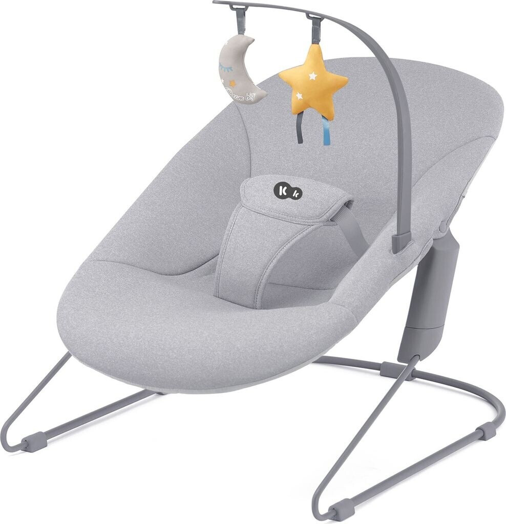 Bild von Kinderkraft Leichte Babywippe CALMEE, Babyliege mit Spielbügel, Natürliches Schaukeln, Anti-Rutsch-Elemente, Angepasster Sitz, Minimalismus, Grau