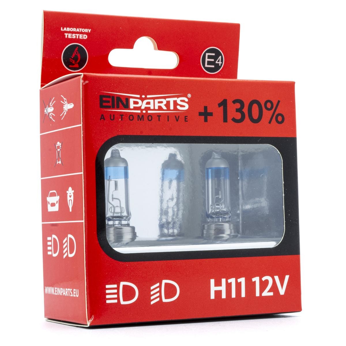 Bild von EINPARTS EPB49K Glühlampe, Fernscheinwerfer H11 12V 55W PGJ19-2 5000K Halogen AUDI: A4 B8 Allroad, A6 C6 Saloon, A4 B8 Saloon, ISUZU: D-Max II Pickup