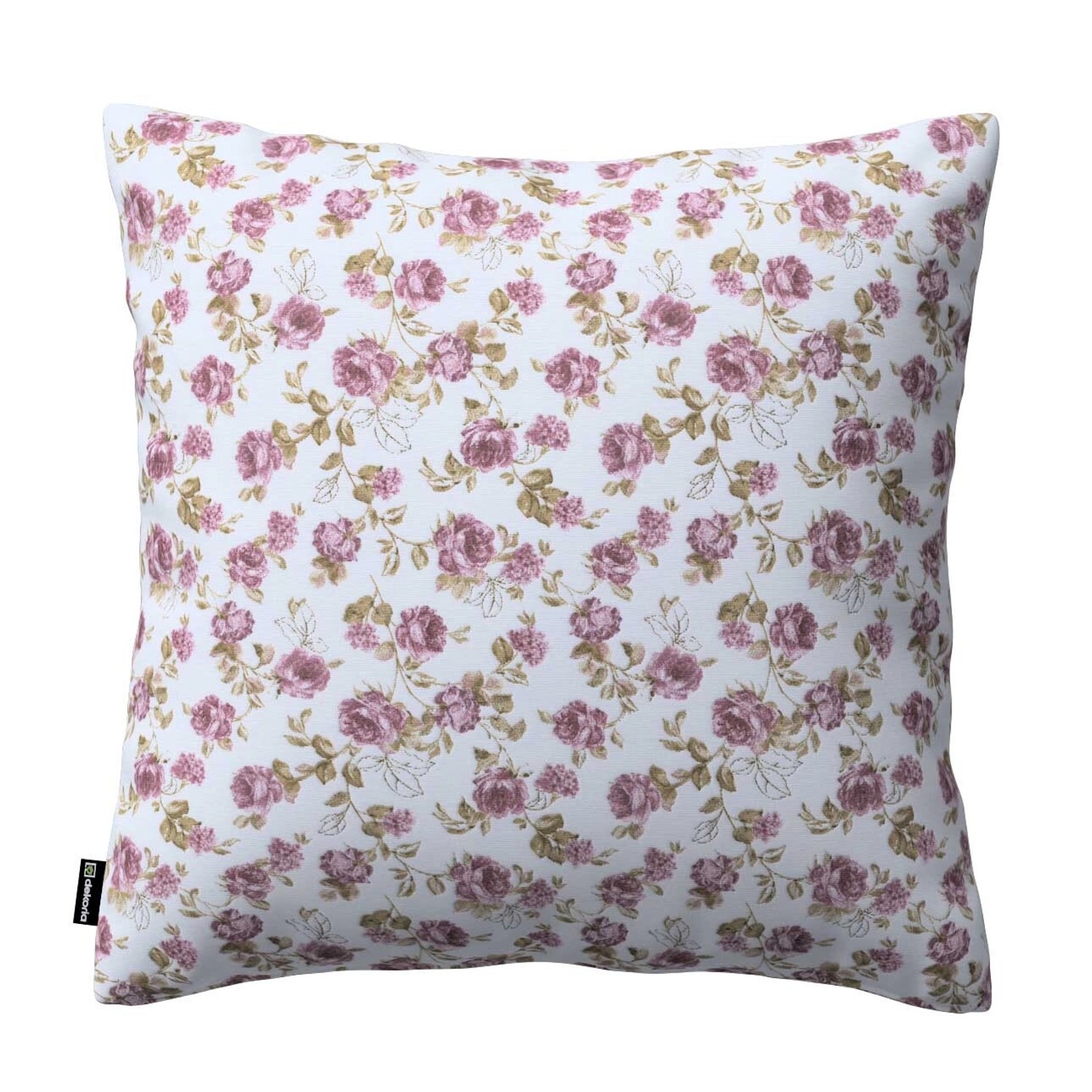 Bild von Dekoria Kissenhülle Kinga aus Stoffkollektion Flowers in Weiß-Rosa in 60 x 60 cm