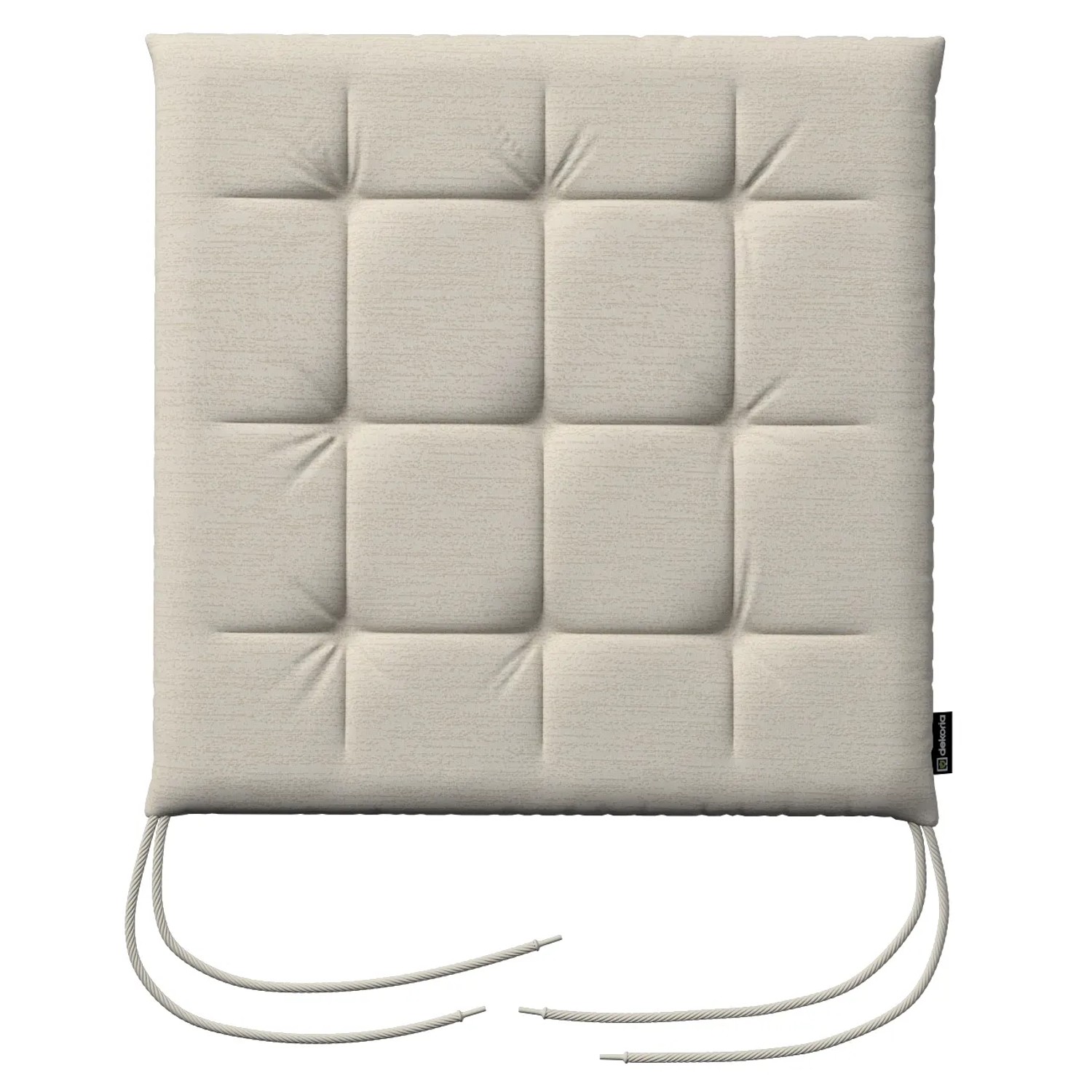Bild von Dekoria Stuhlkissen Ulrich mit Bindeschnur aus Stoffkollektion Living II in Hellbeige in 40 x 40 x 3,5 cm