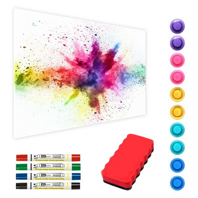 Bild von ALLboards Magnettafel ALLboards Metallische Magnettafel HOLI-FESTIVAL FARBENFROH