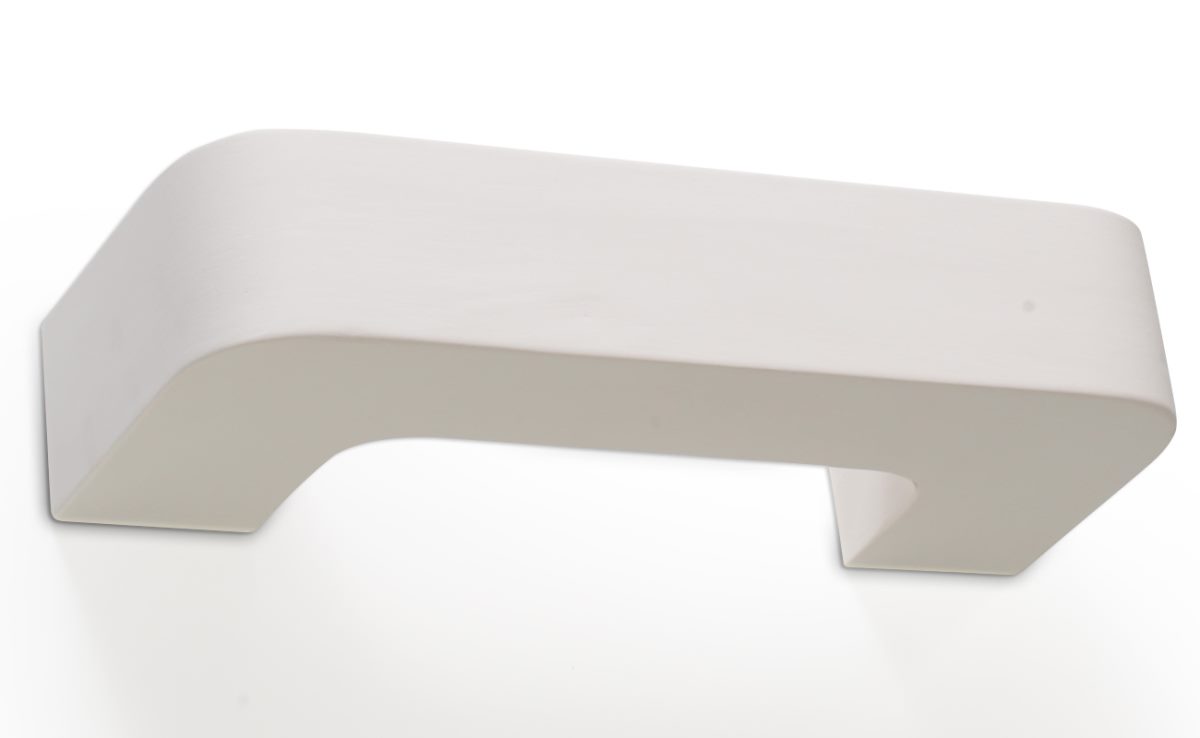 Bild von SOLLUX lighting Magnet Wandleuchte - Keramik Wandbeleuchtung Wohzimmer Esszimmer Lampe Flur - Geometrische Form Treppenhaus Beleuchtung aus Keramik Farbe Weiß 36 x 15 x 7,5 cm