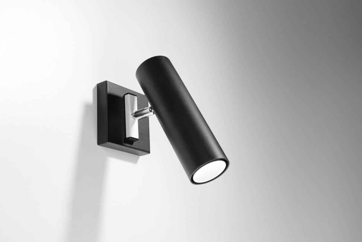 Bild von SOLLUX lighting Wandleuchte, Leuchtmittel nicht inklusive, Wandleuchte Wandlampe Schwarz Verstellbarer Spot Wohnzimmer Küche